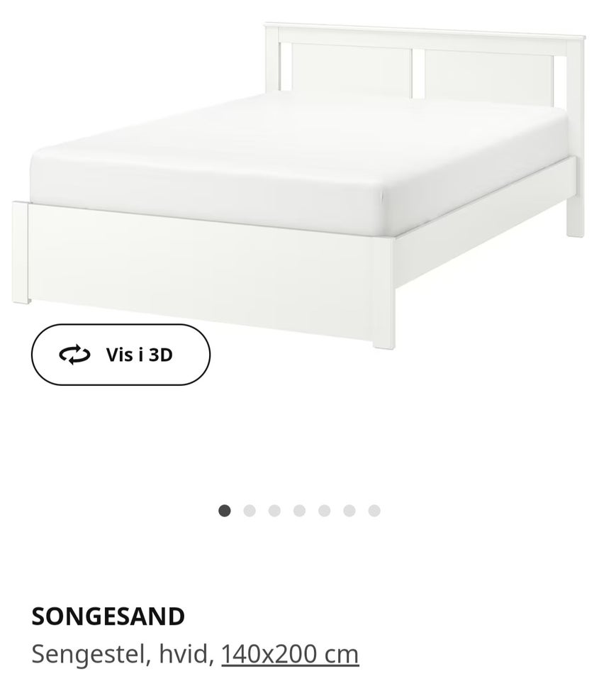 Ikea seng i hvid m lamelbun...