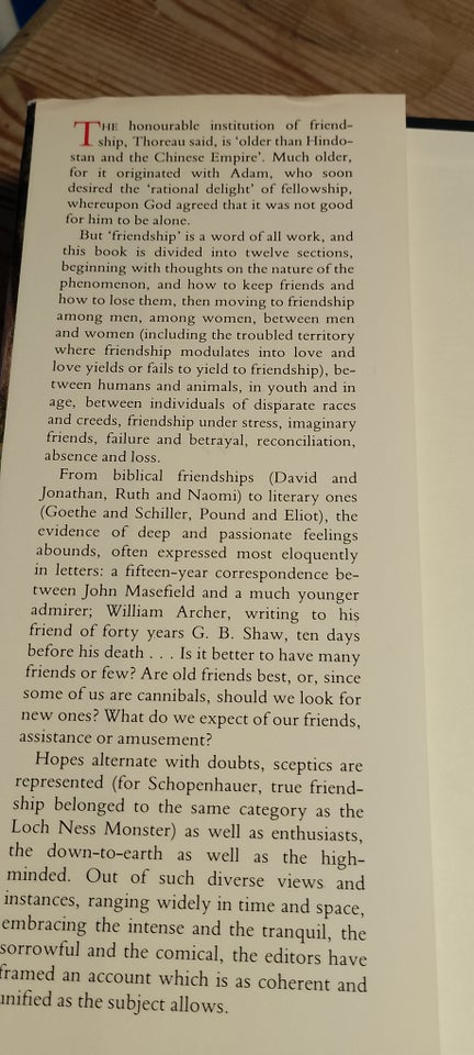 The Oxford Book of Friendship, D. J.