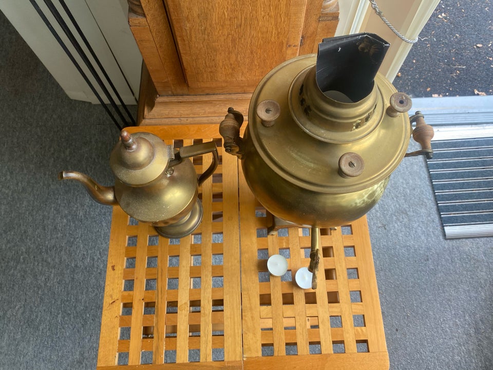 Samovar og kaffekande Messing