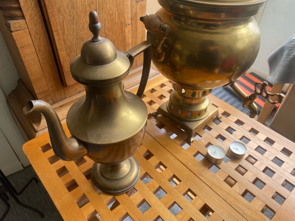 Samovar og kaffekande Messing