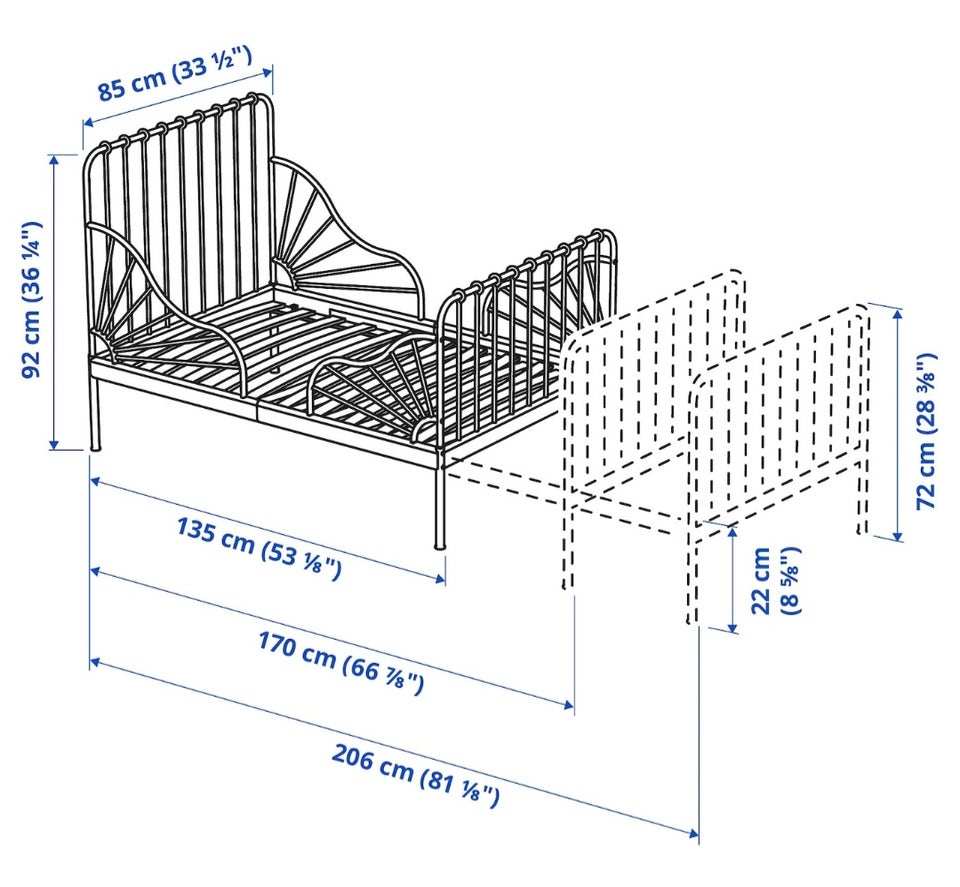 Enkeltseng, Ikea Minnen, b: 80 l: