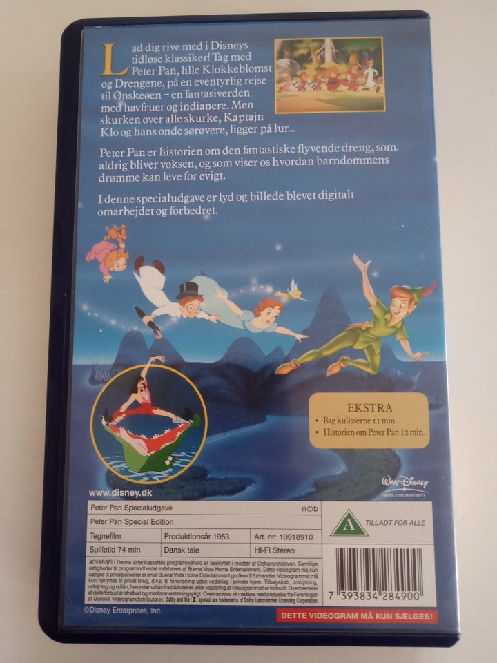 Tegnefilm Peter Pan VHS