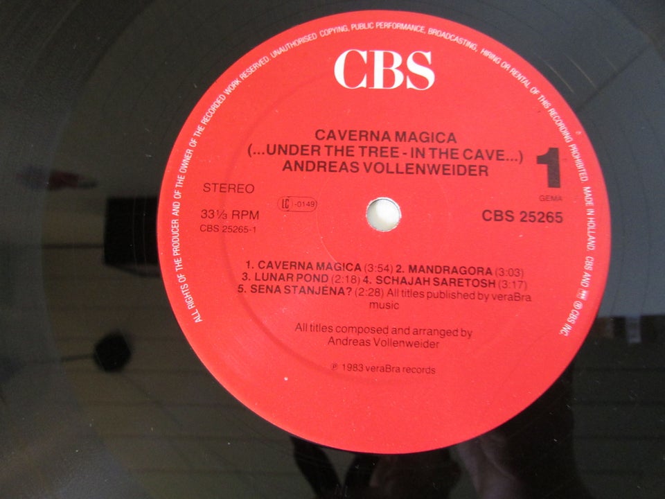 LP, ANDREAS VOLLENWEIDER, CAVERNA