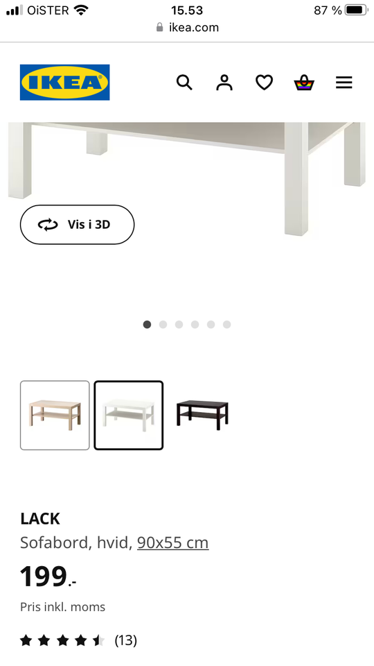 Sofabord Ikea  andet materiale