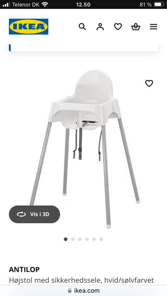 Højstol, Højstol med bakke, Ikea