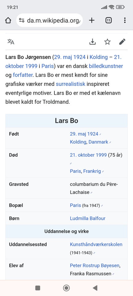 Grafisk særtryk Lars Bo b: 59 h: 42