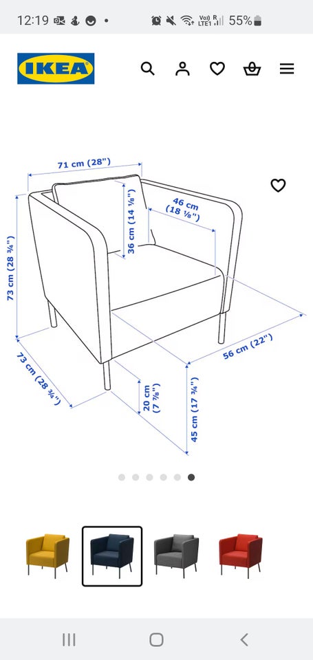 Lænestol stof Ikea