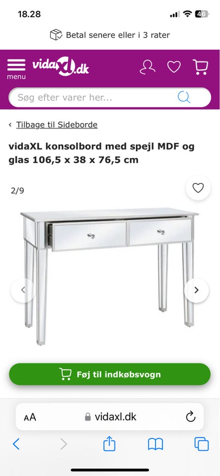 Sminkebord/ konsolbord, Ved ikke