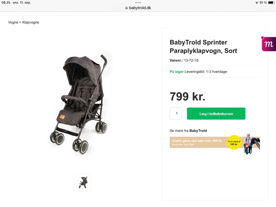 Klapvogn Babytrold sprinter