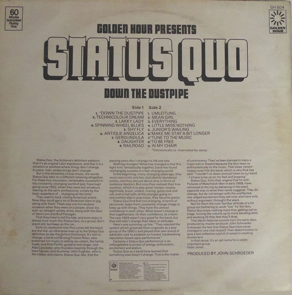 LP, Status Quo, Down The Dustpipe