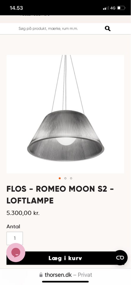 Pendel Flos Romeo S2 loftslampe