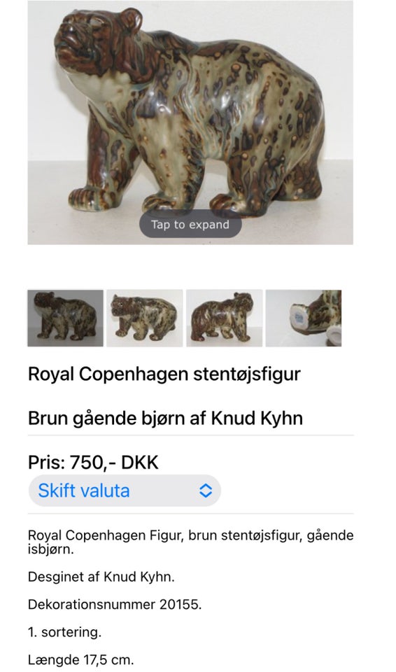 Stentøj Figur Royal copenhagen