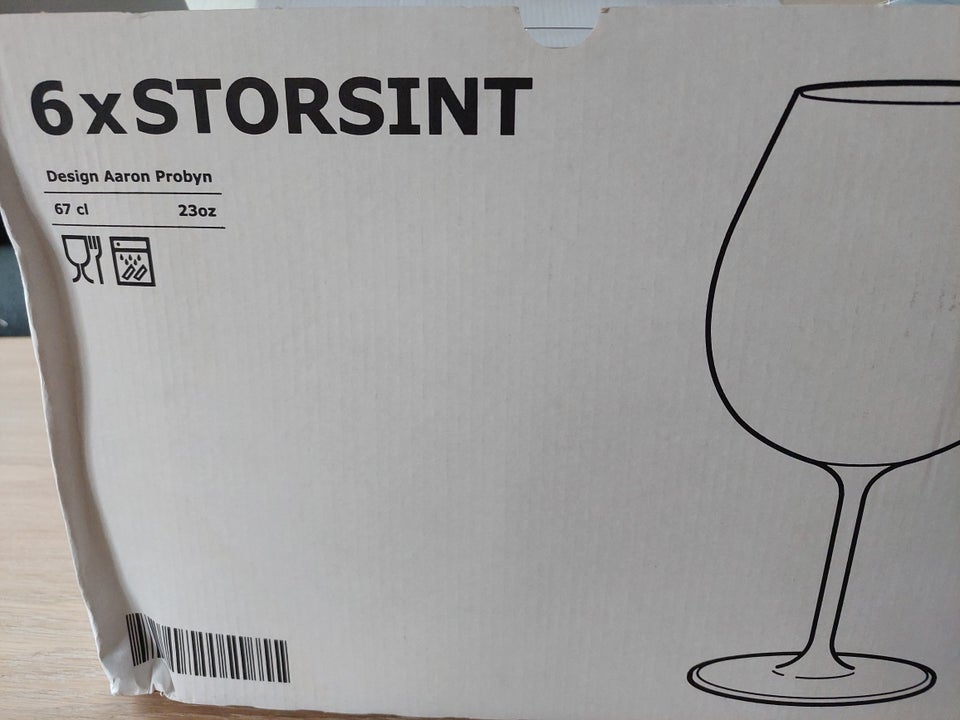 Glas, 6 Rødvins Glas, Storsint 67 cl