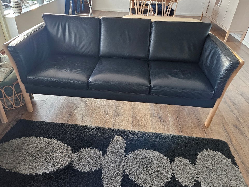 Sofa, læder, 3 pers.