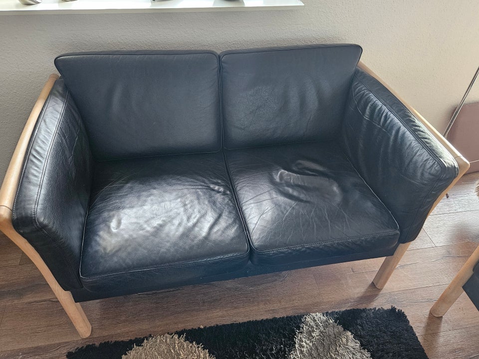 Sofa, læder, 3 pers.