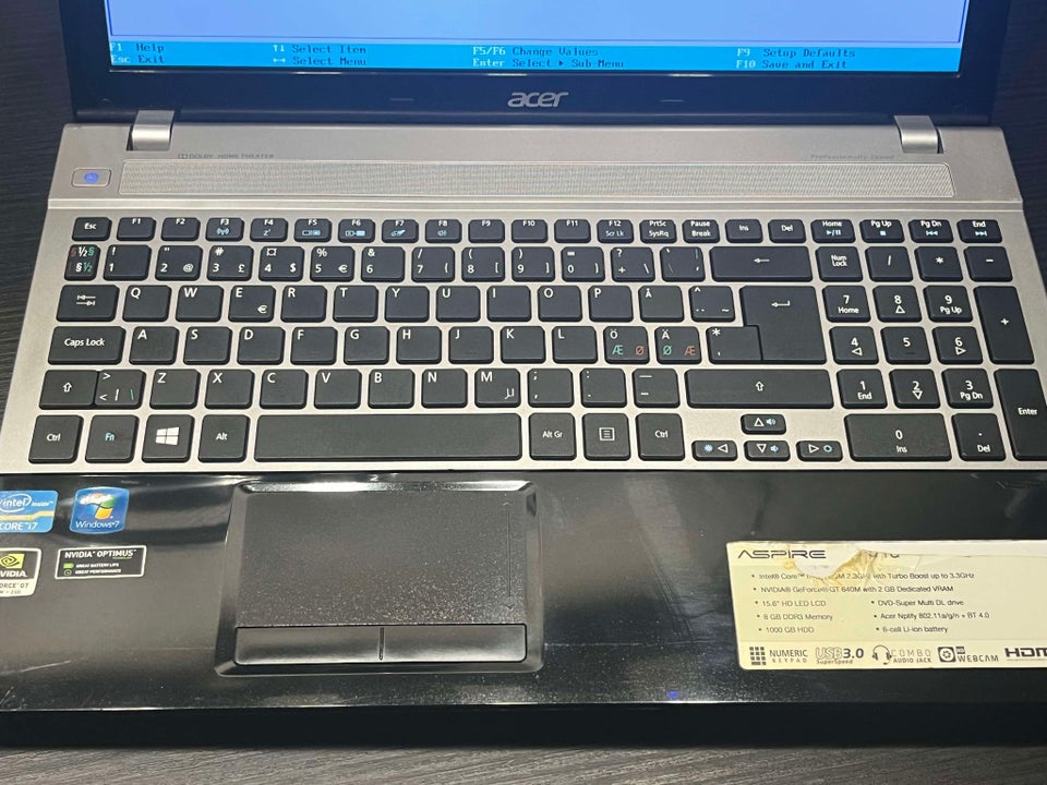 Acer aspire v3-571g, 2,3 i7 GHz, 4 GB