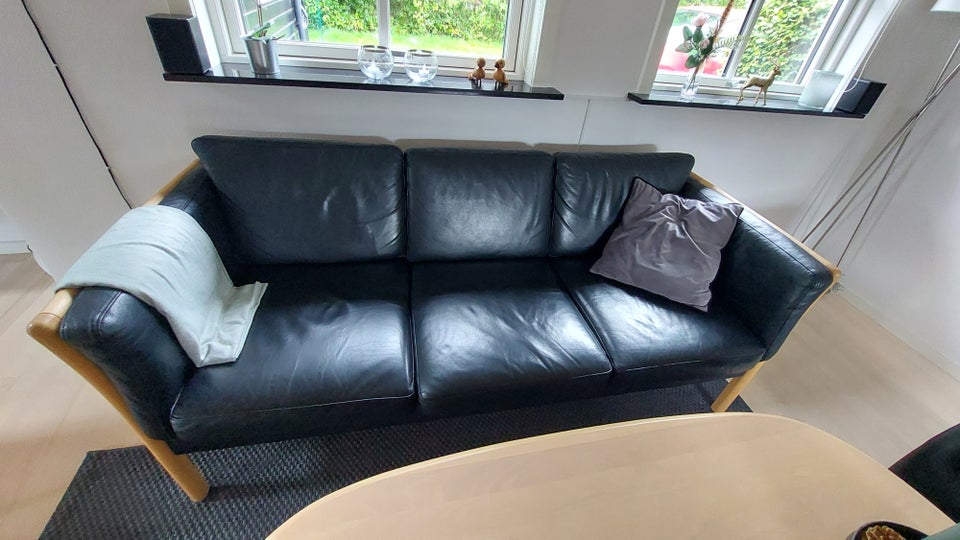 Sofa, læder, anden størrelse