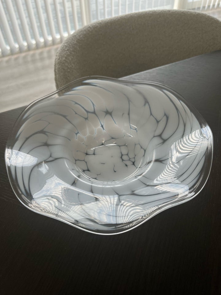 Glas Glasskål skål i hvid glas