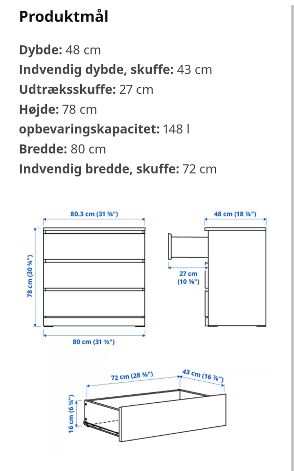 Kommode b: 80 d: 48 h: 78