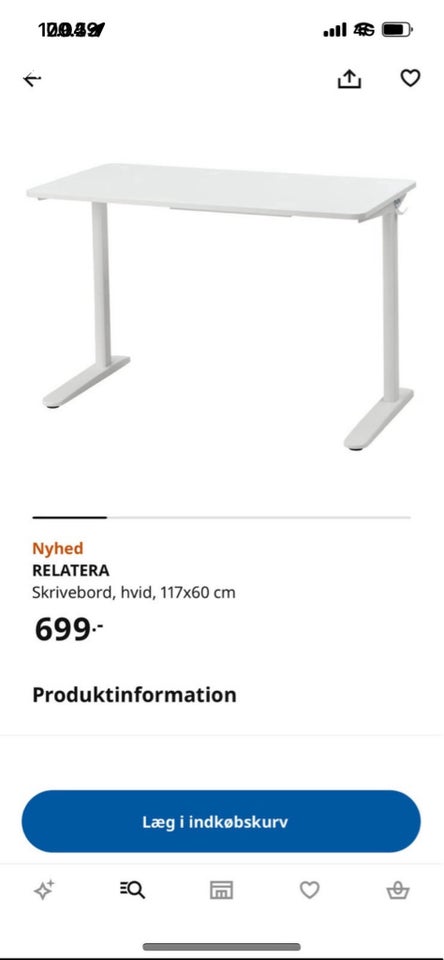 Computerbord Ikea b: 117 d: 60