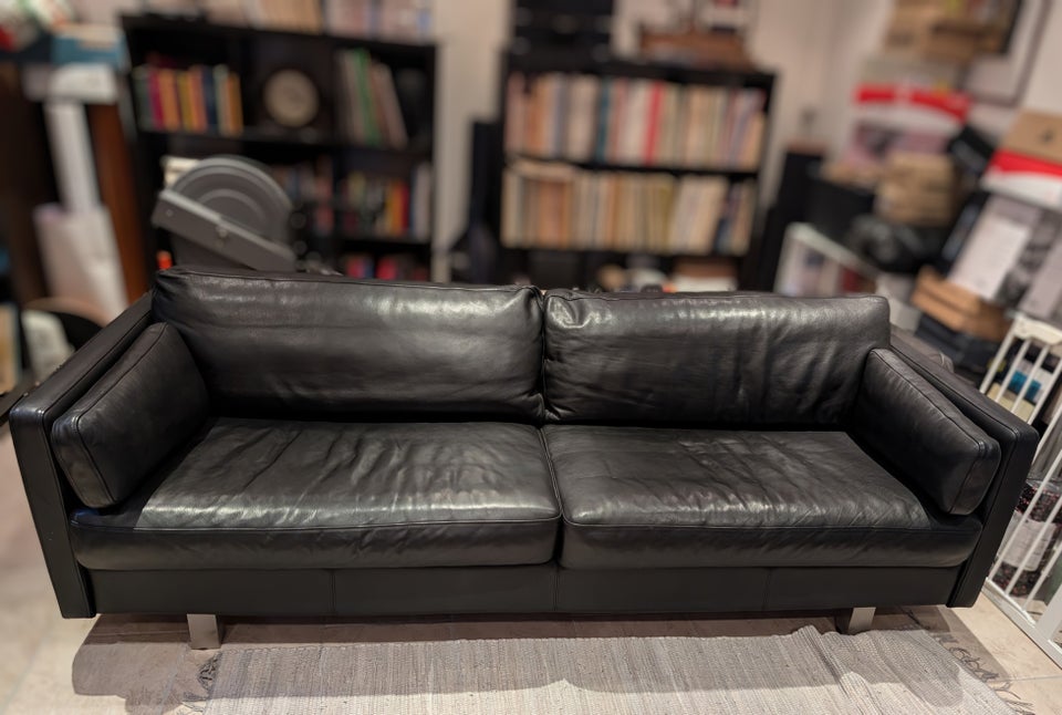 Sofa, læder, 3 pers.