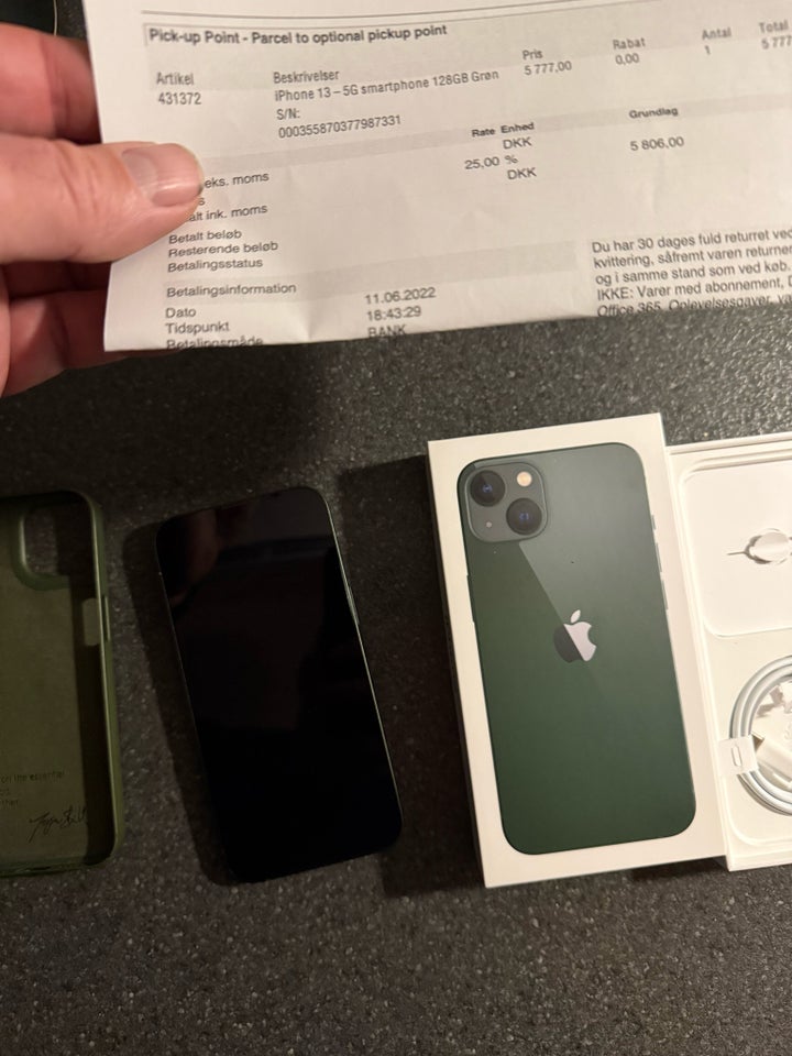 iPhone 13, 128 GB, grøn