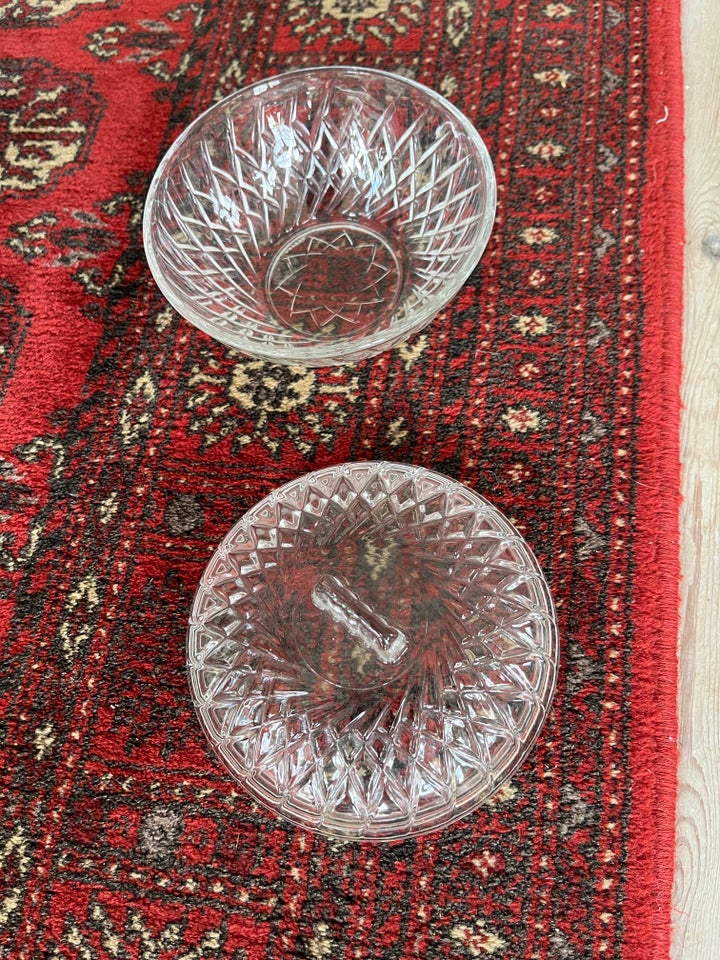 Glas Gammel Sød glasskål med låg