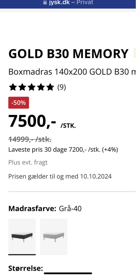 Boxmadras, Jysk Gold B30 memory, b: