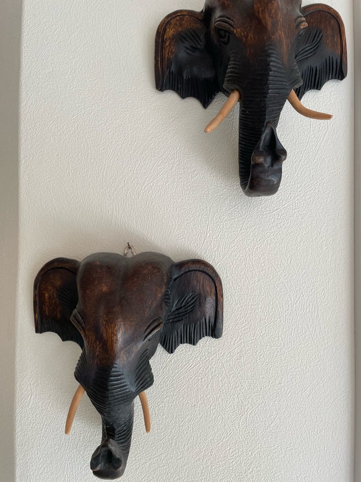 2 Træ elefant hoveder