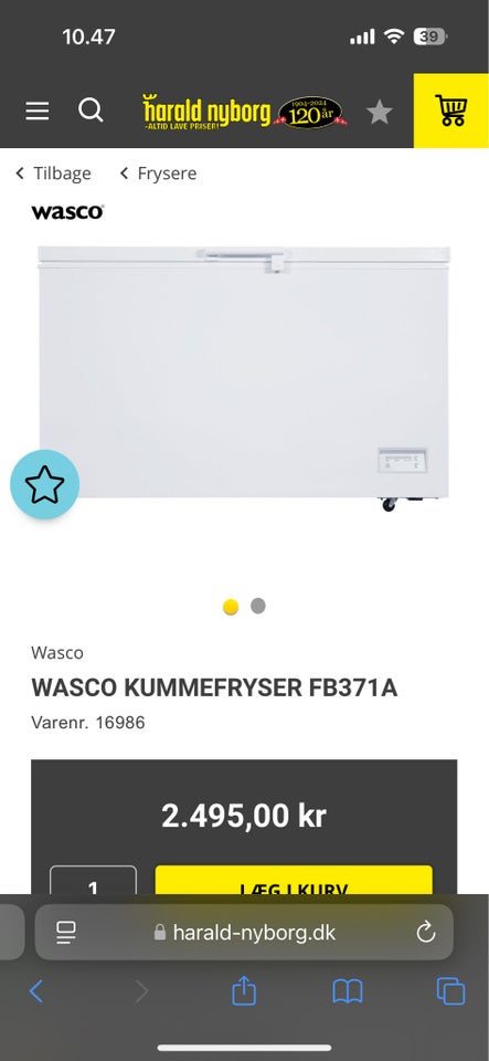 Kummefryser, Wasco, 370 liter