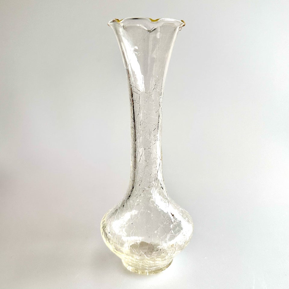 Vase Krakeleret grønligt glas