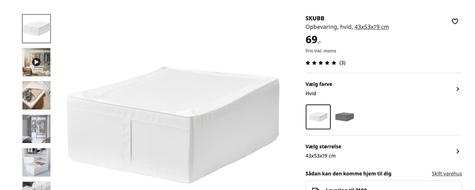 Skubb opbevaringskasse, Ikea -