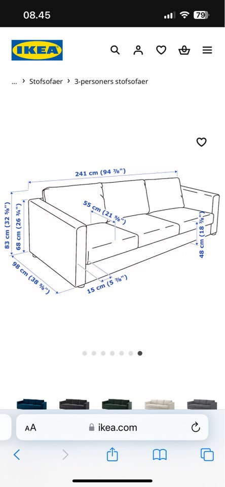 Sofa 3 pers  IKEA