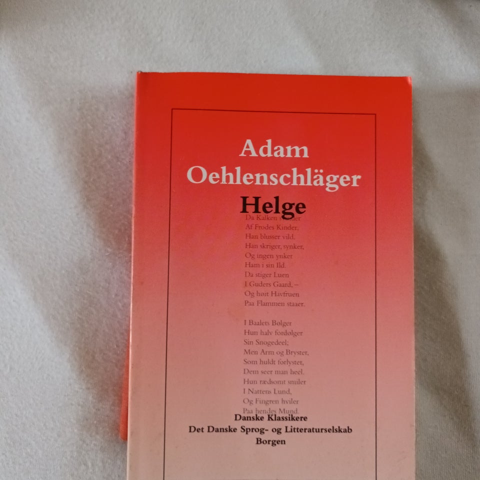 Helge, Adam Oehlenschläger,