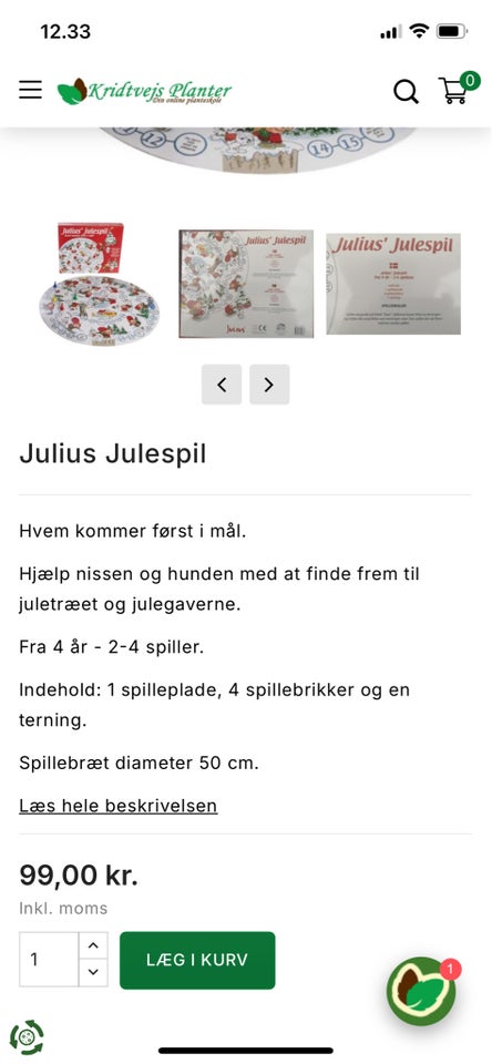 Julius julespil, brætspil