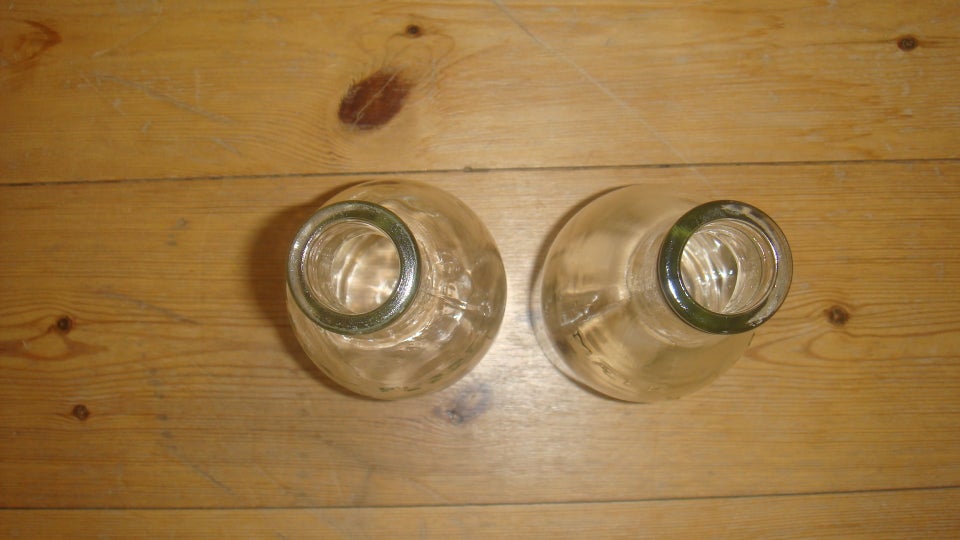 Glas 2 stk mælkeflasker i glas
