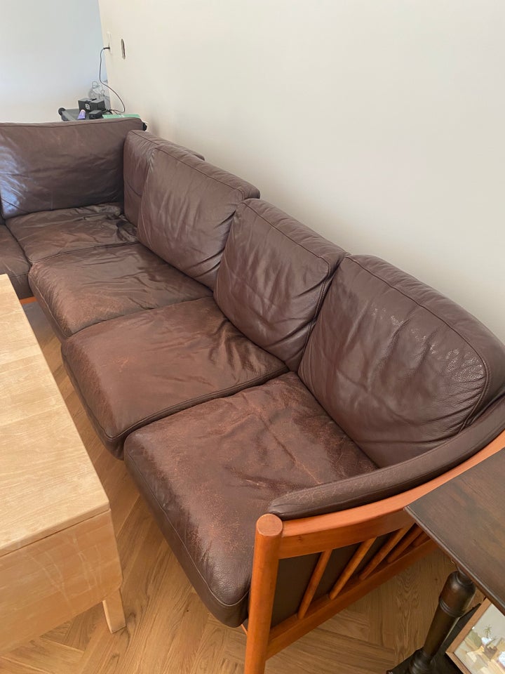 Sofa, læder, 5 pers.