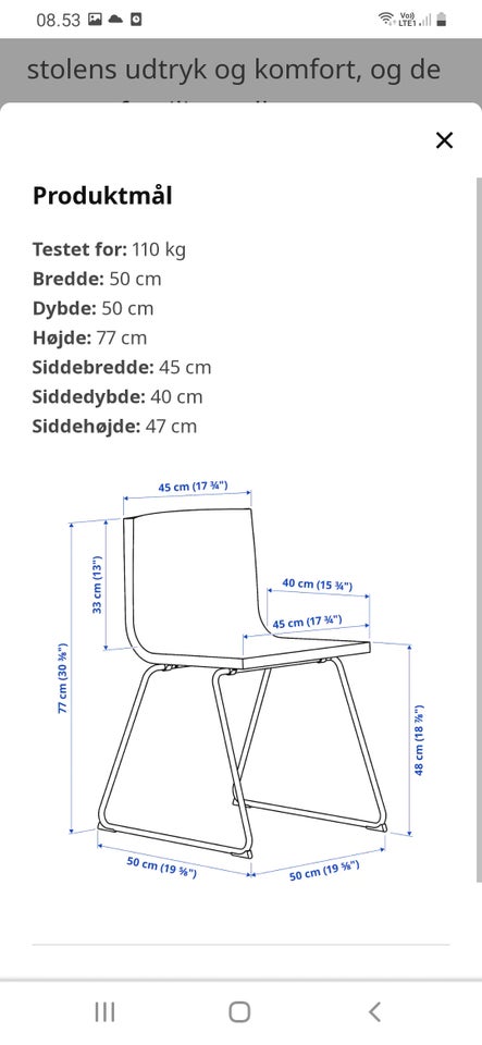 Spisebordsstol, Læder  crom,