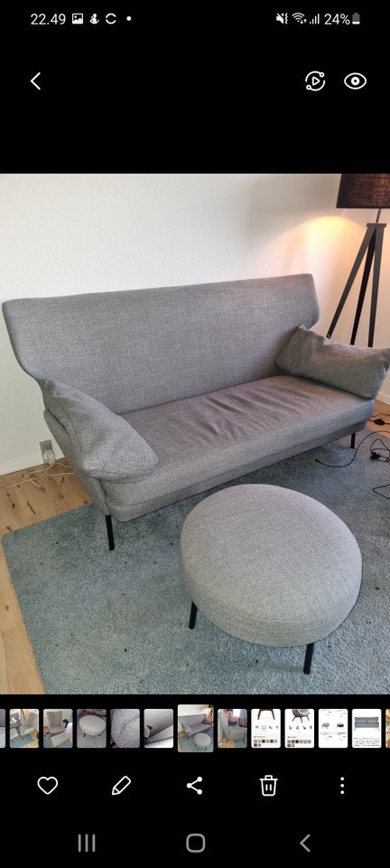 25 personers sofa + Fodskammel +