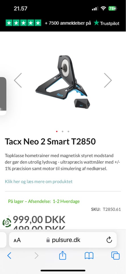 Hometrainer, Tacx neo2 smart t2850