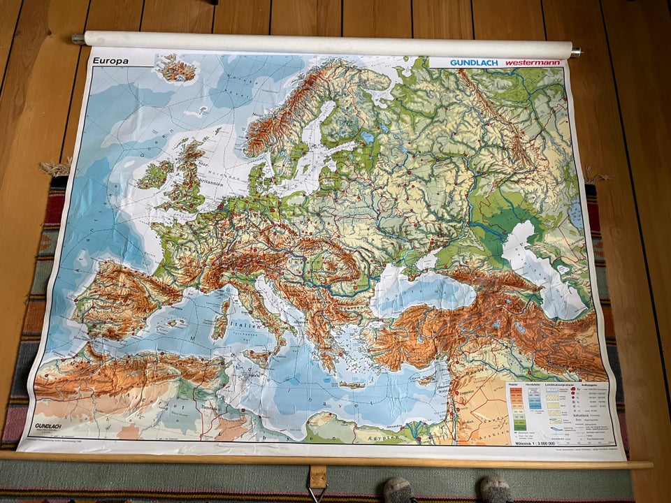 Skoleatlas, Vægatlas Europa, b: