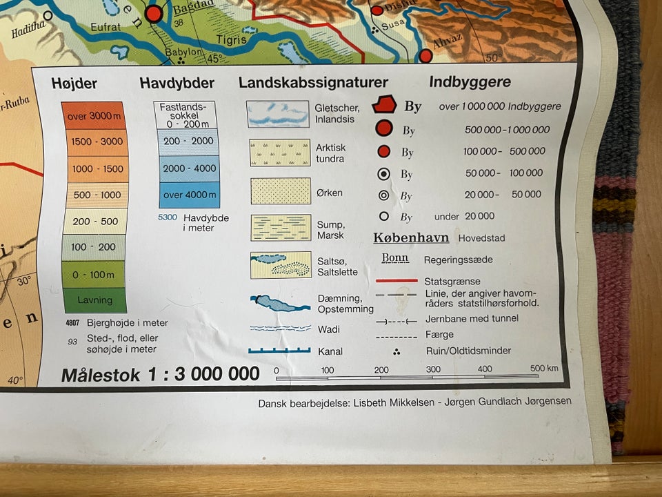 Skoleatlas, Vægatlas Europa, b: