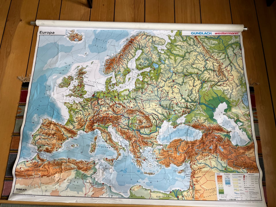 Skoleatlas, Vægatlas Europa, b: