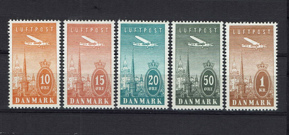 Danmark, ustemplet, Luftpost (