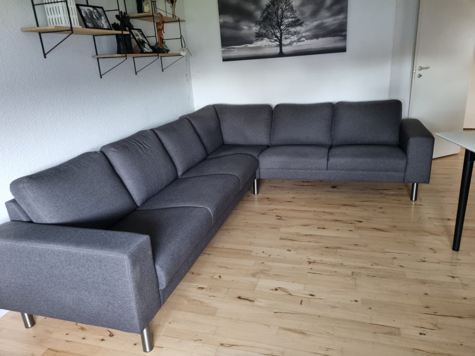 Hjørnesofa, stof, 6 pers.