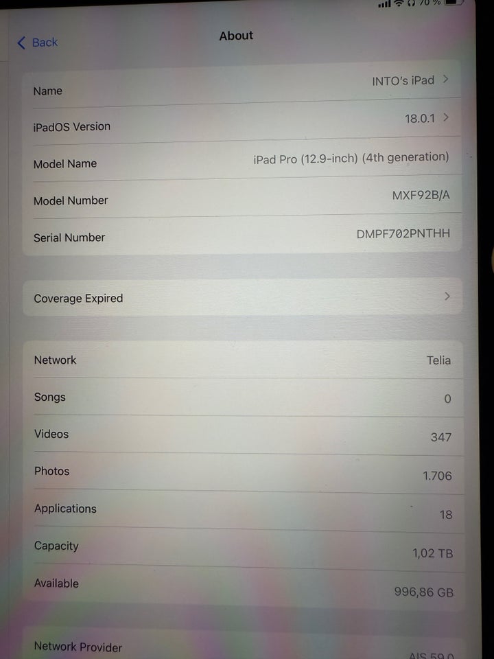 iPad Pro 4, 512 GB, sort