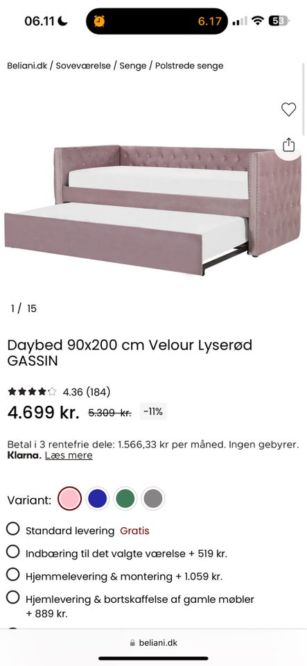 Andet, Daybed / ustrækningsseng