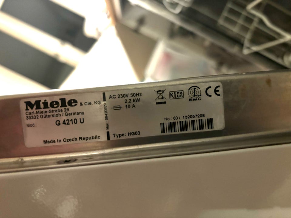 Miele G4210 U, fritstående