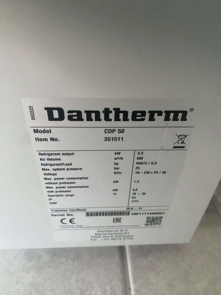 Affugter, Dantherm CDP50