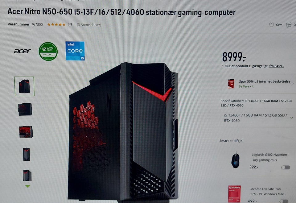 Acer, Nitro N50-650, 2.5 Ghz